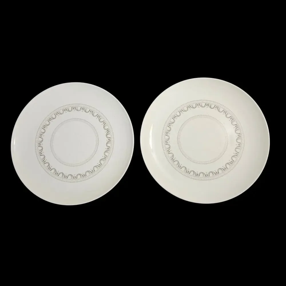 Corelle Centura Corning Dinner Plates Gray Scroll Set of 2